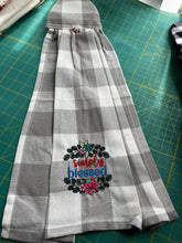 Load image into Gallery viewer, Over the door hanging towel. Simply Blest