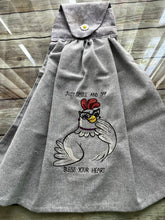 Load image into Gallery viewer, Over the door hanging towel. Sassy Chicken - Bless your heart