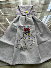 Load image into Gallery viewer, Over the door hanging towel. Sassy Chicken - Bless your heart