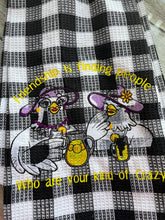 Load image into Gallery viewer, Over the door hanging towel. "Friendship is finding people who are your kind of crazy"