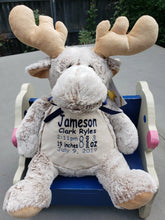 Load image into Gallery viewer, Moose Cubbie embroider able with your favorite nursery rhyme or birth announcement