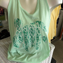Load image into Gallery viewer, Sleeveless racer back tank Tee shirt with turtle