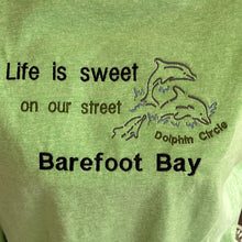 Load image into Gallery viewer, Life is sweet on Dolphin Circle  Scoop neck ladies Tee shirt