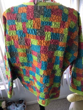 Load image into Gallery viewer, Raggedy Batik free motion quilted jacket