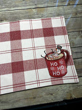Load image into Gallery viewer, Hot Chocolate Snowman Placemat Red
