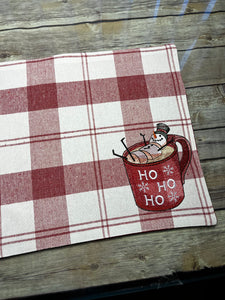 Hot Chocolate Snowman Placemat Red
