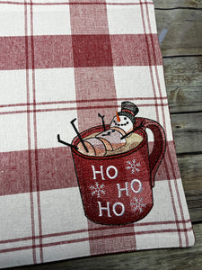 Hot Chocolate Snowman Placemat Red