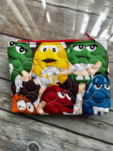 Load image into Gallery viewer, M &amp; M milk chocolate with peanuts  embroidered clutch bag
