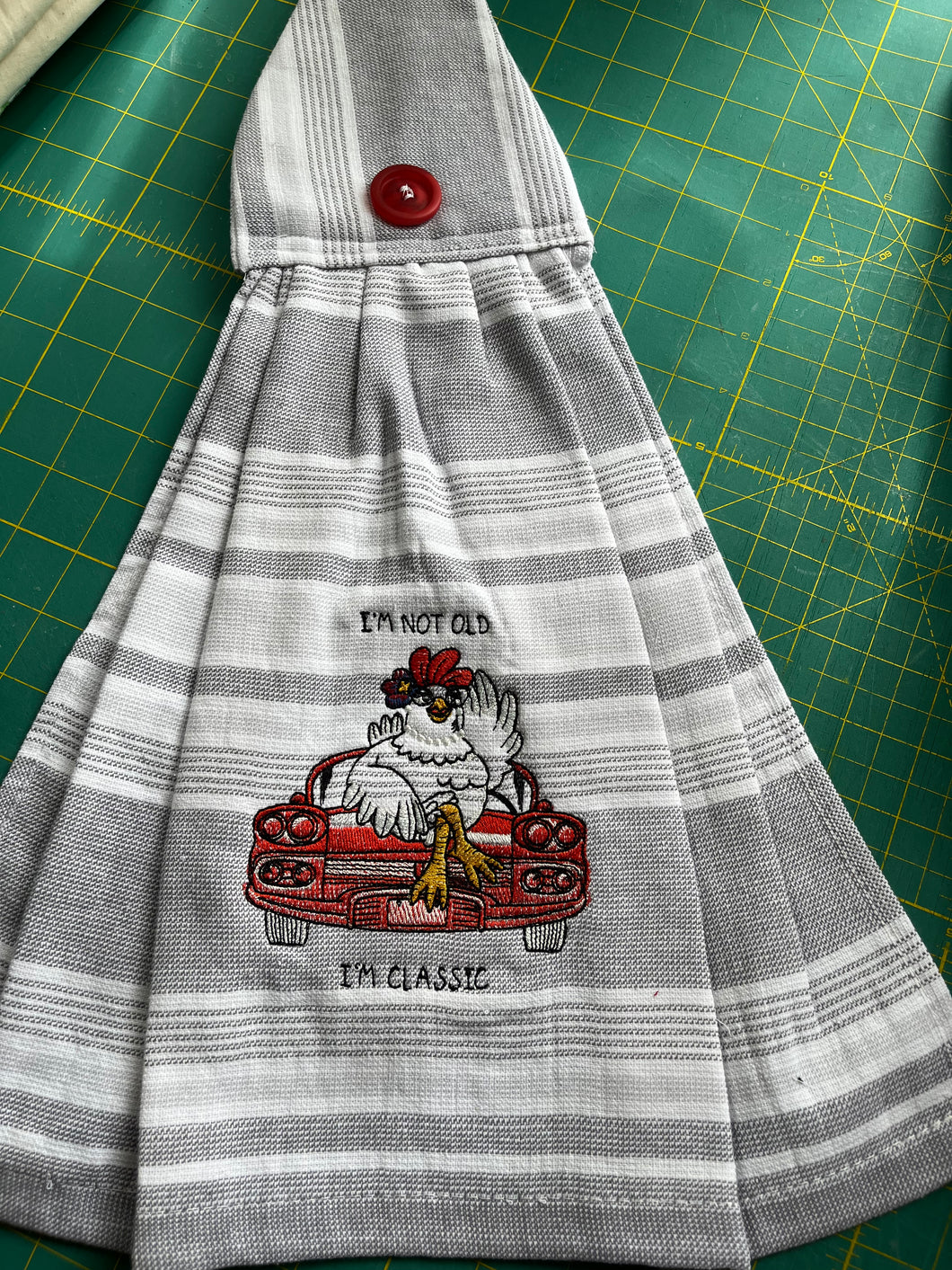 Over the door hanging towel.  