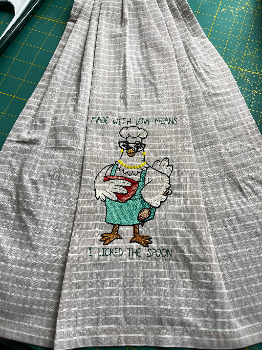 Over the door hanging towel.  