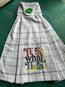 Over the door hanging towel. It is what it is!