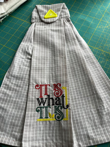 Over the door hanging towel. It is what it is!
