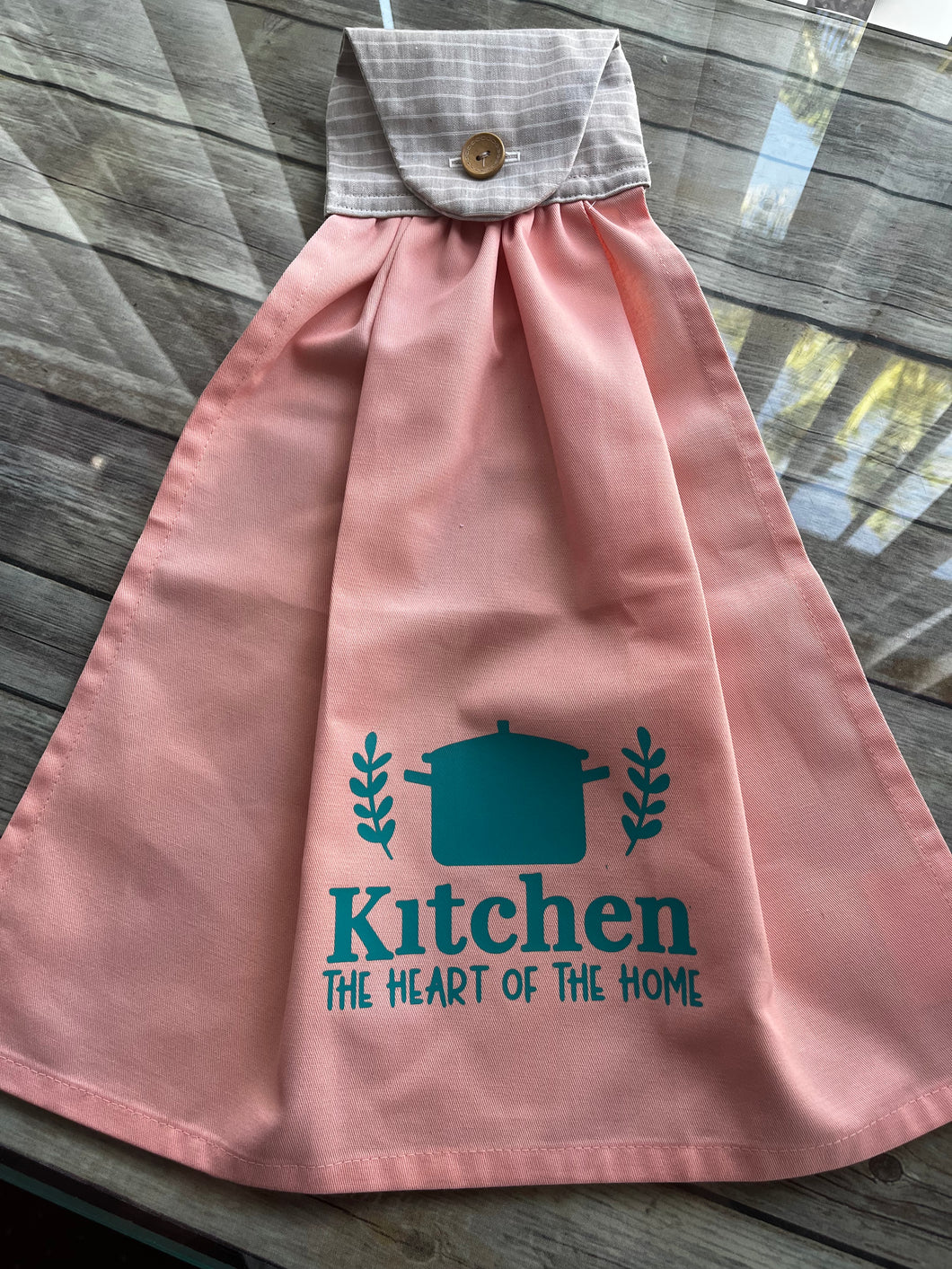 Over the door hanging towel.  