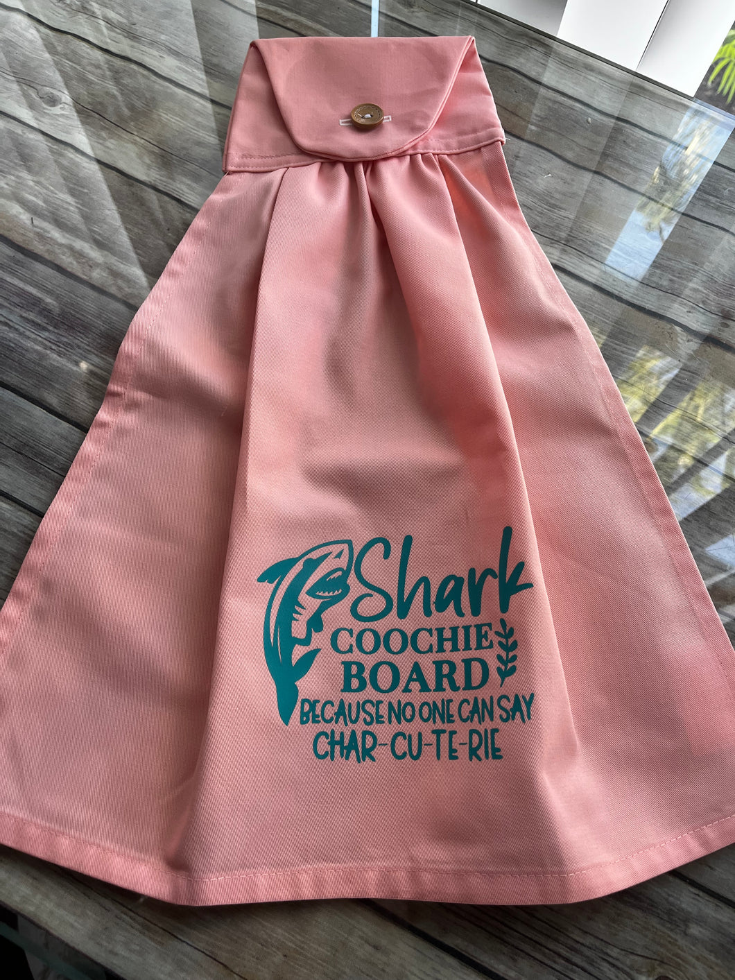 Over the door hanging towel. Charcuterie board