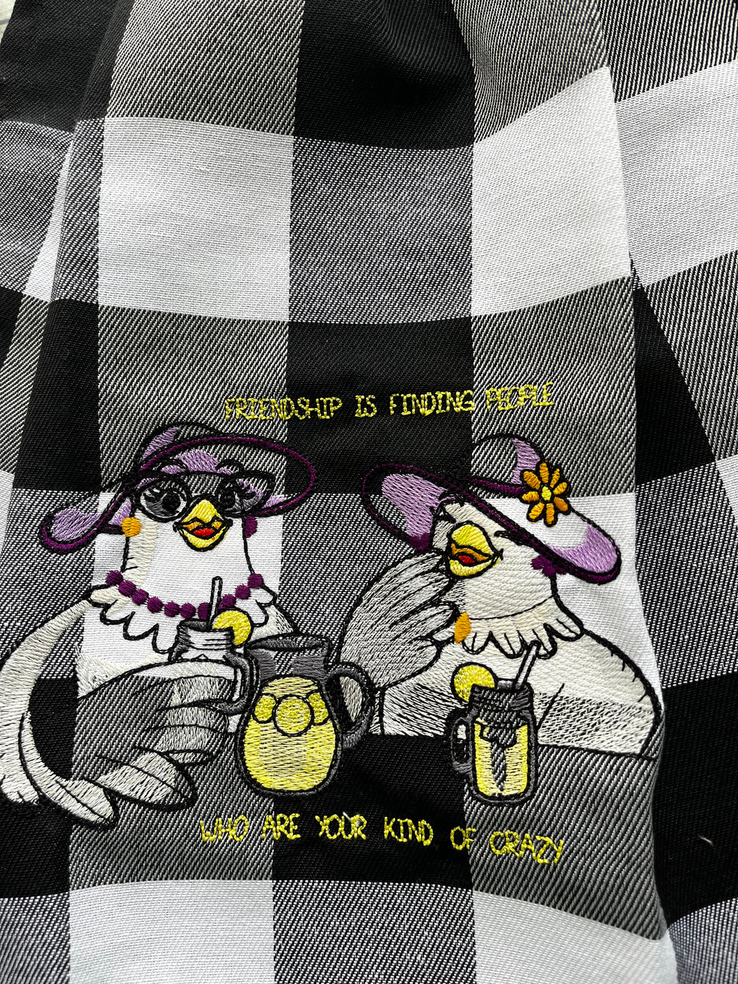 Over the door hanging towel.  Friendship is finding people who are your kind of crazy (Copy)