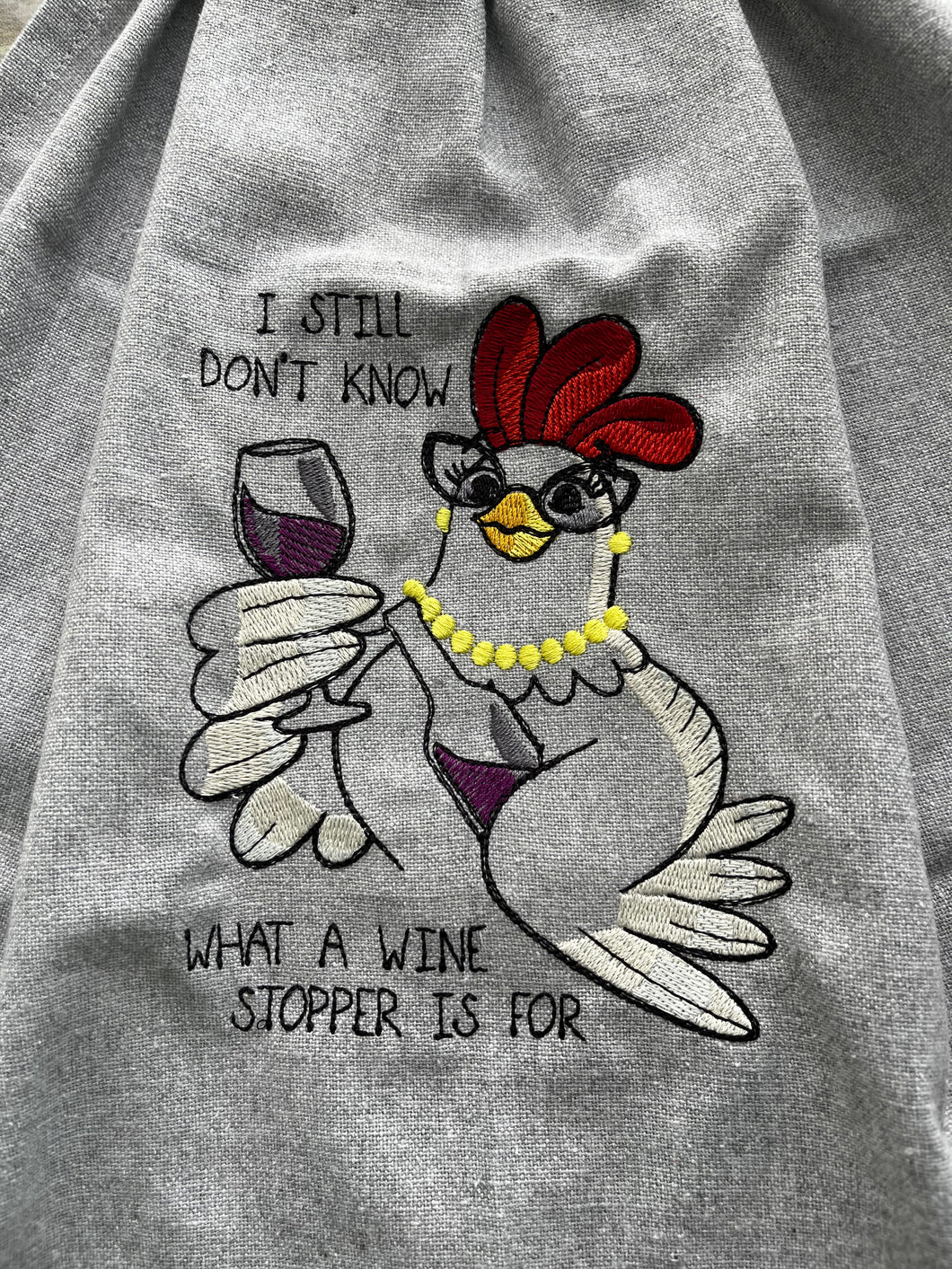 Over the door hanging towel.