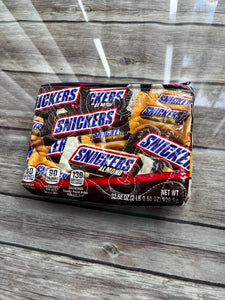 Snickers embroidered clutch bag