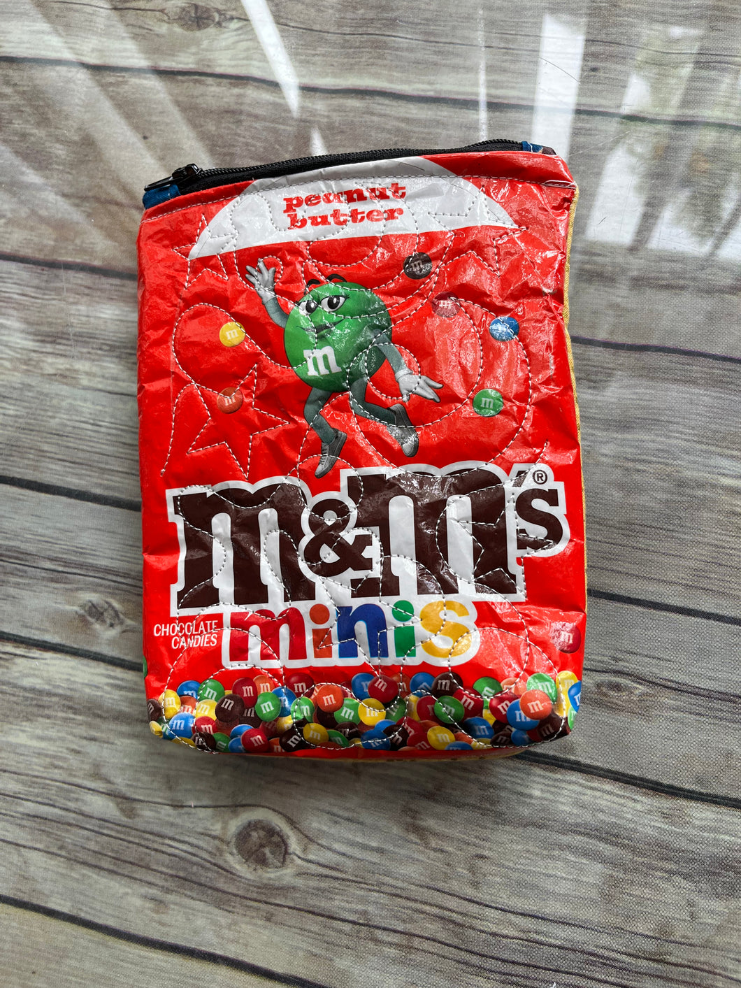 M & M's  embroidered clutch bag