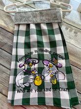 Load image into Gallery viewer, Over the door hanging towel.  "Friendship is finding people who are your kind of crazy"
