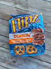 Load image into Gallery viewer, Dunkin pumpkin spice donut covered pretzels embroidered clutch bag
