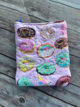 Load image into Gallery viewer, Dunkin pumpkin spice donut covered pretzels embroidered clutch bag

