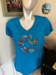 Hummingbird V neck Tee Shirt