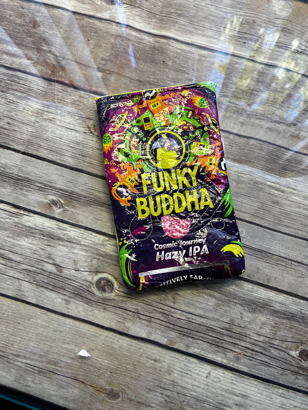 Funky Budda embroidered clutch bag