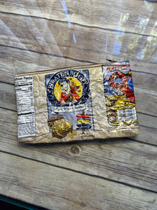 Pirates Booty White cheddar popcorn bag embroidered clutch bag