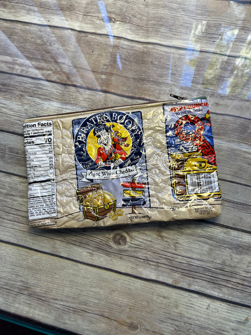 Pirates Booty White cheddar popcorn bag embroidered clutch bag