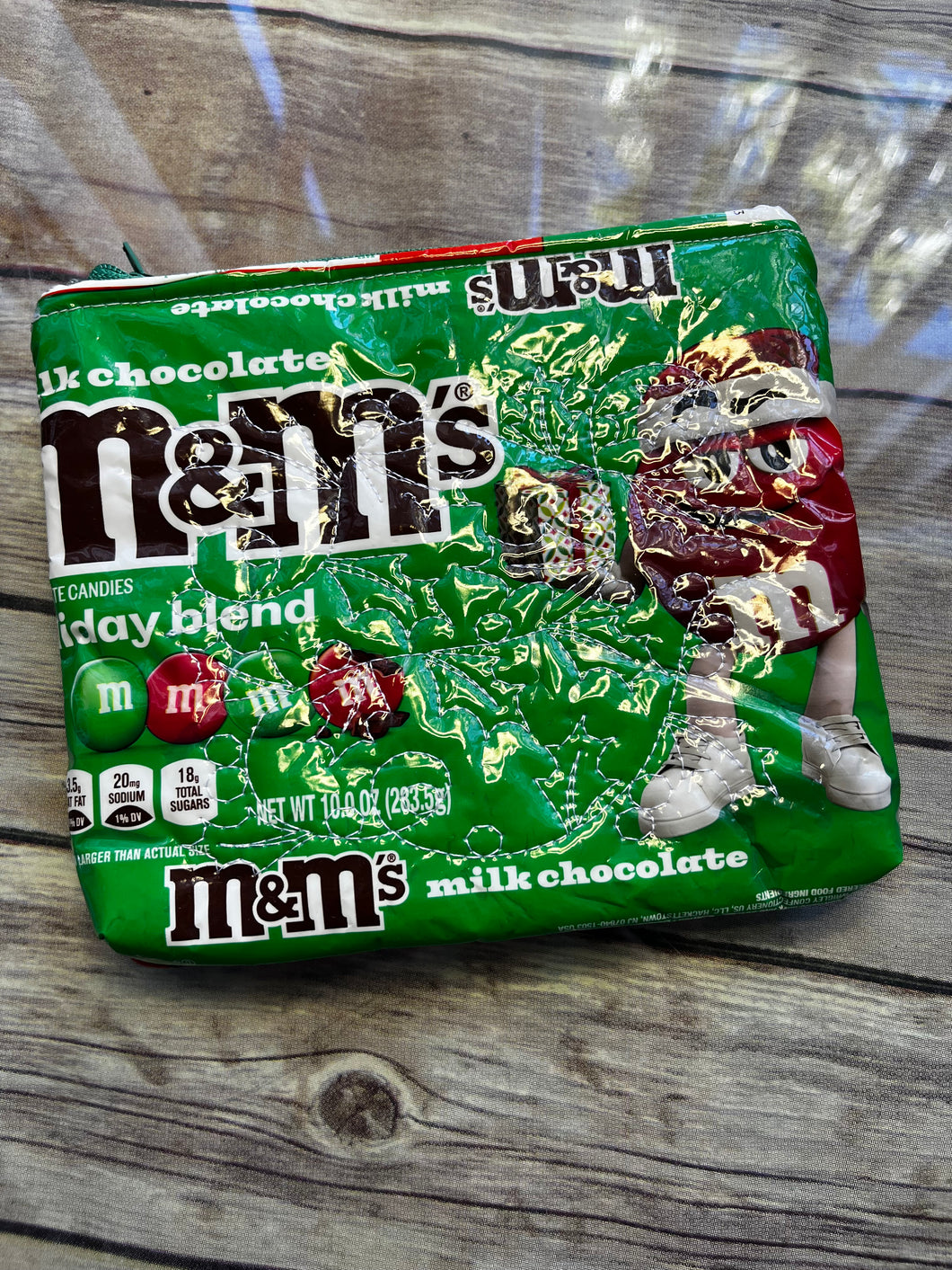 M & M Holiday blend embroidered clutch bag