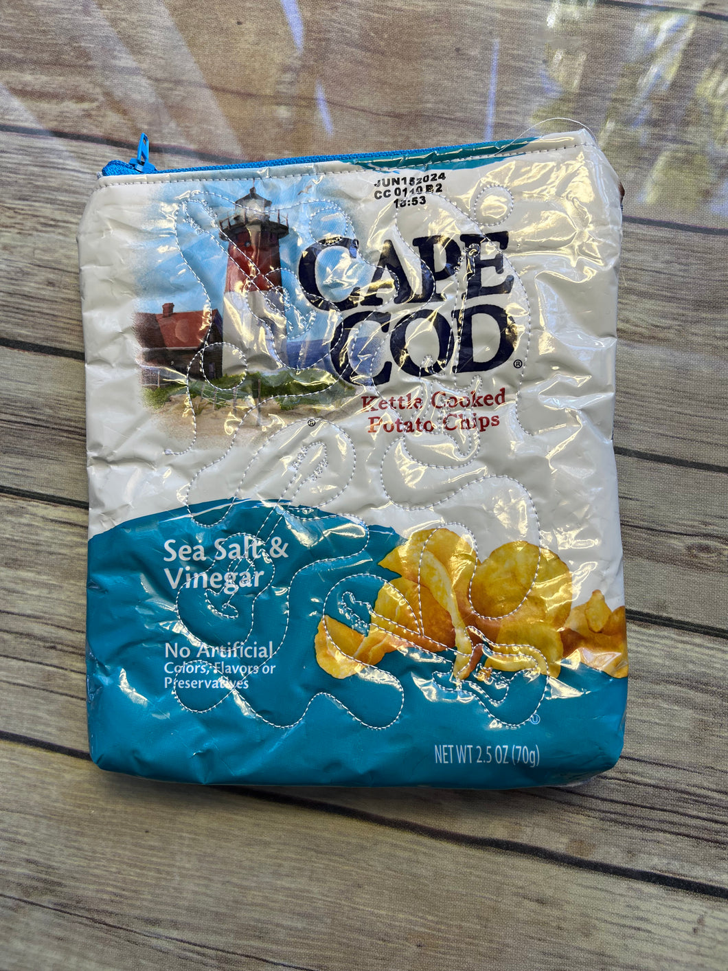 Cape Cod Salt & vinegar Chip bag embroidered clutch bag