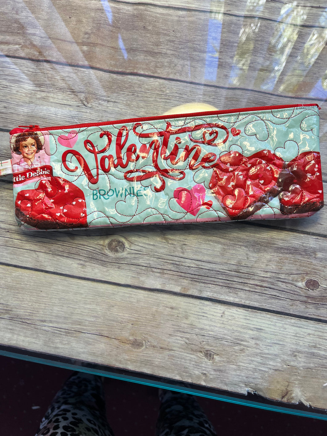Little Debbies Valentine Brownies embroidered clutch bag