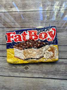 Fat Boy Ice cream sandwiches embroidered clutch bag