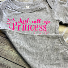 Load image into Gallery viewer, Infant Tee shirt size 12-18 mo.  &quot;Just call me Princess&quot;

