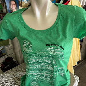 Barefoot Bay Scoop neck tee shirt with turtle