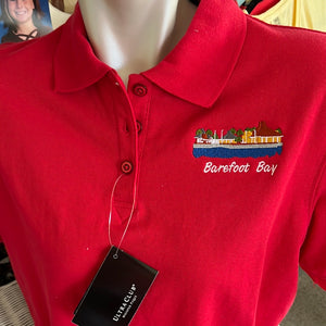 Barefoot Bay Polo Red size Small
