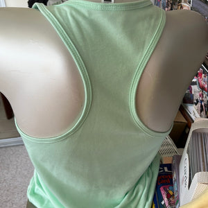 Sleeveless racer back tank Tee shirt Barefoot Bay Mint Green