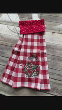 Load and play video in Gallery viewer, Over the door hanging towel. Christmas mouse
