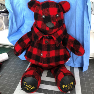 Memory Bear made from a Grandpas shirt