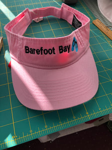 Pink Barefoot Bay Visor with flip flops