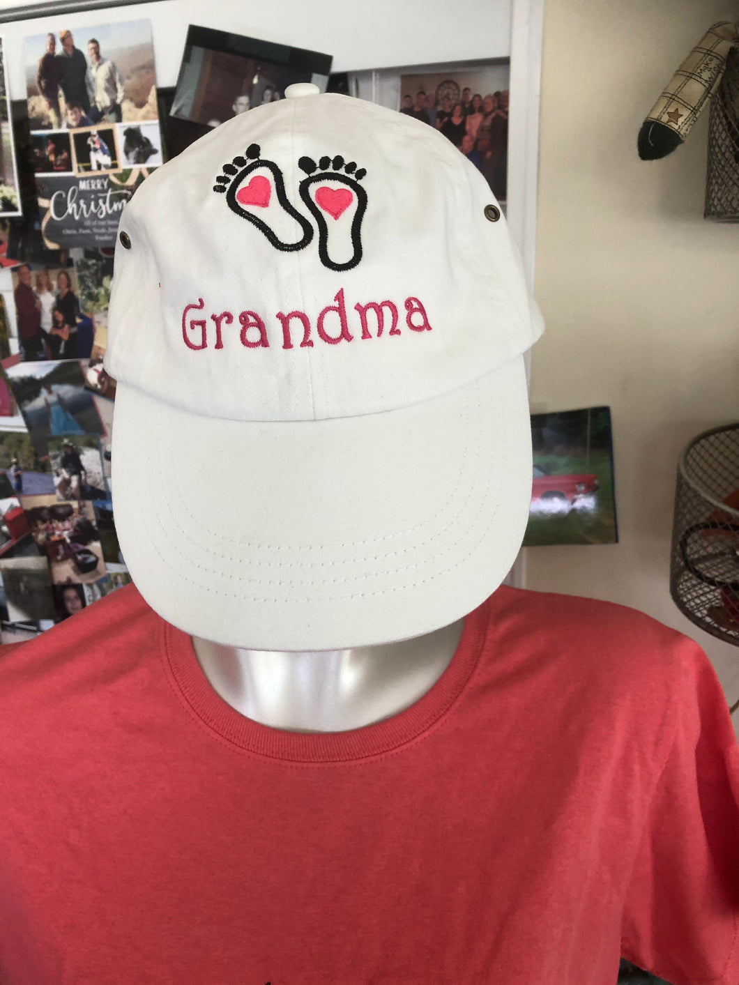 Grandma feet white hat