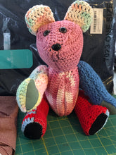 Load image into Gallery viewer, Memory Bear made from crochet items
