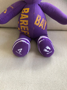 Memory Teddy Bears made from a baseball jersey