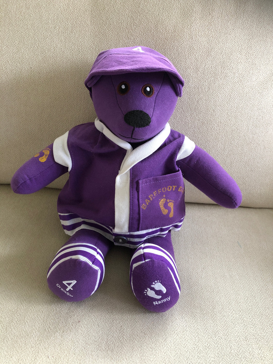 Memory Teddy Bears made from a baseball jersey