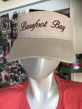 Load image into Gallery viewer, Tan visor with Green Barefoot Bay
