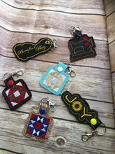 Load image into Gallery viewer, Quilt square Key Fob  Machine Embroidered
