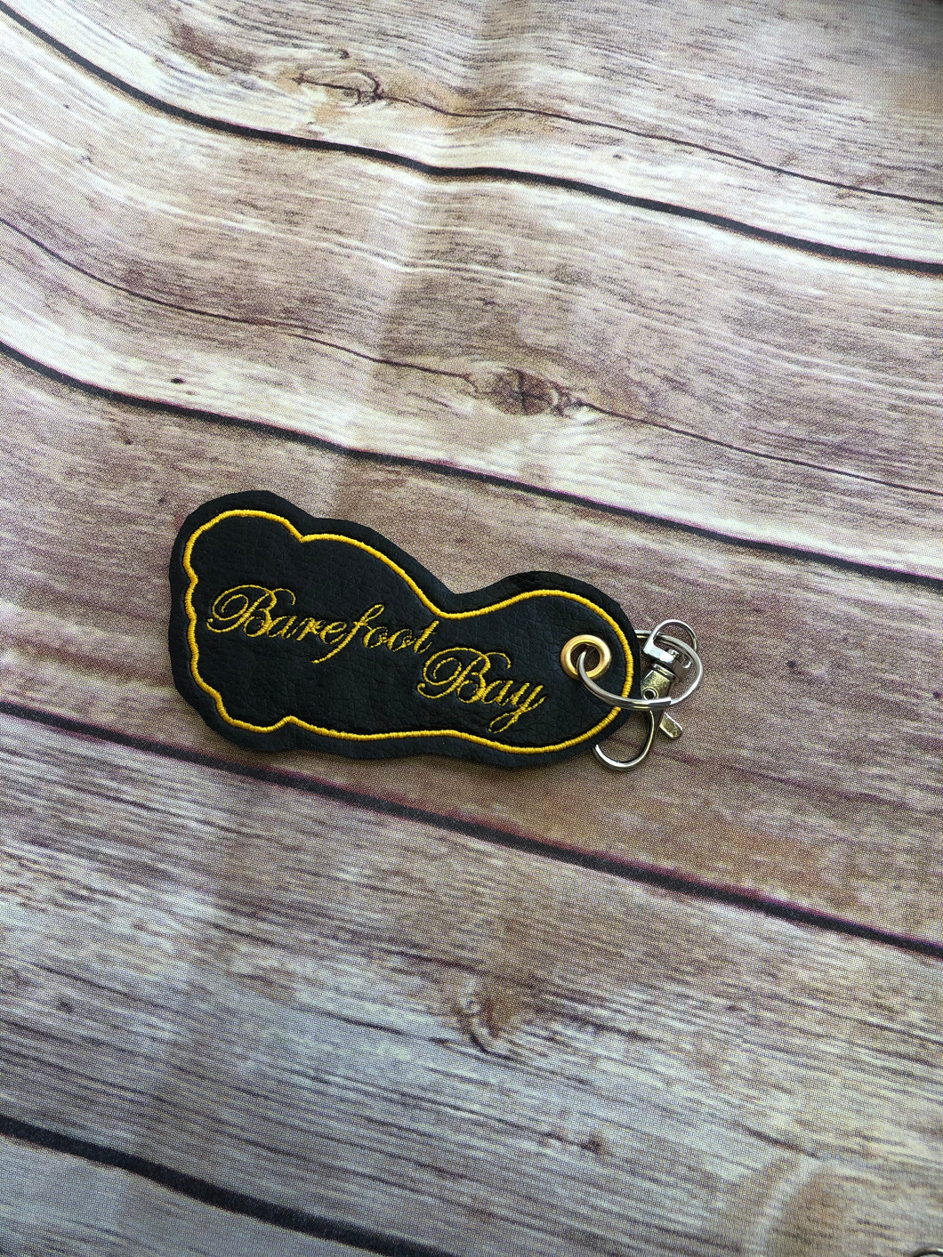 Barefoot Bay Key Fob  Machine Embroidered