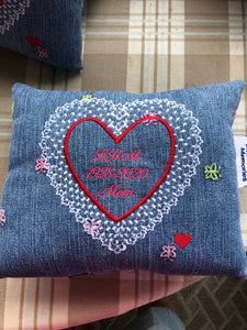 Memory pillows from a shirt or clothing  8 x 8
