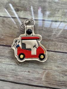 Golf Cart Key Fob  Machine Embroidered