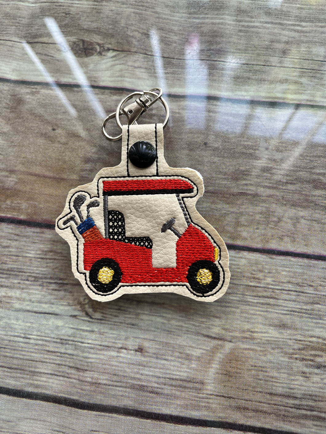 Golf Cart Key Fob  Machine Embroidered